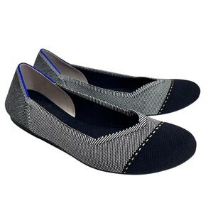 Rothy’s The Square Flats | Tuxedo Black & Ivory